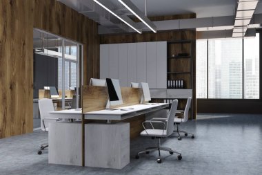 Ahşap duvar office köşe, poster