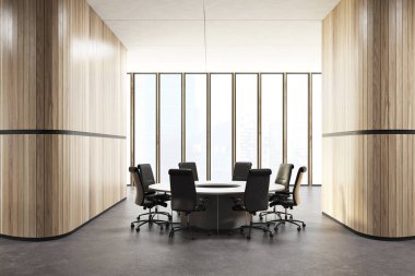 Çatı katı odası iç, yuvarlak masa toplantısı