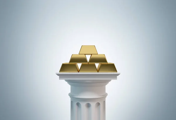 柱子上的金色元宝金字塔 — 图库照片