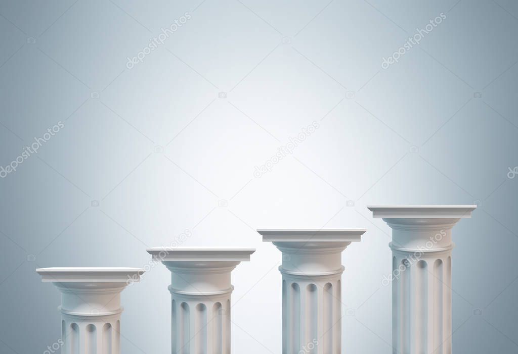 Greek columns, gray background