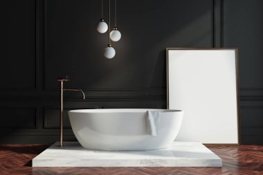 Siyah duvar banyo, poster