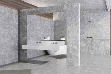 Beton panoramik banyo köşesi