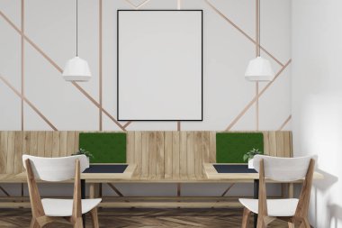 Beyaz ve yeşil Cafe, poster