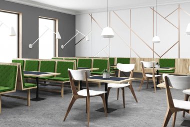 Gri ve yeşil Restoran iç