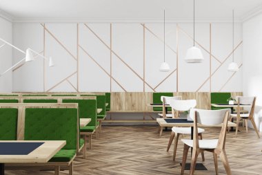 Beyaz ve yeşil Cafe iç