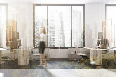 Modern ofis köşe, tonda sanat yükleme