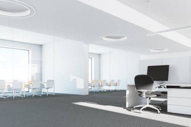Modern panoramik ofis iç yakın çekim