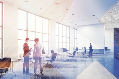 Beton zemin açık alan office yan görünüm tonda