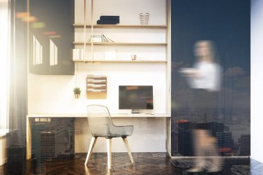 Beyaz ev ofis işyeri tonda bulanıklık