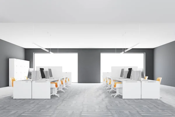Espace ouvert blanc côté environnement de bureau — Photo