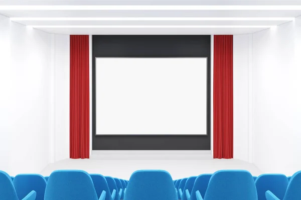 Moderno cinema interior, mock up azul — Fotografia de Stock