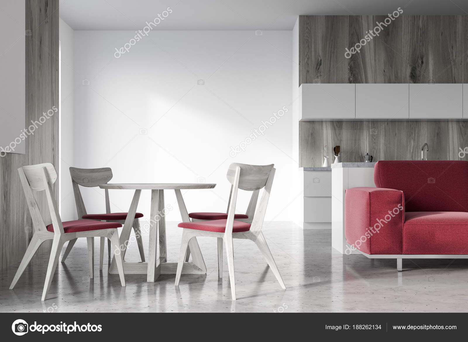 Sof De Madeira Da Sala De Jantar Vermelho Stock Photo Sof De Madeira Da Sala De Jantar Vermelho Stock Photo