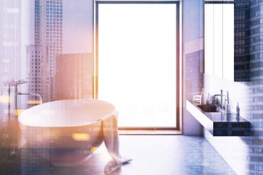 Loft banyo, beton zemin tonda