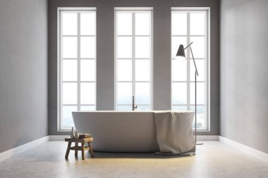 Minimalist gri banyo