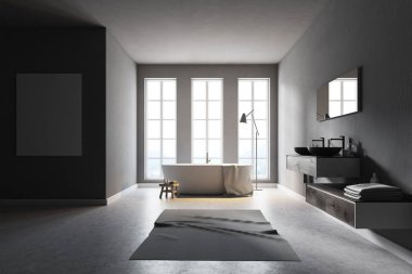 Minimalist gri banyo, poster