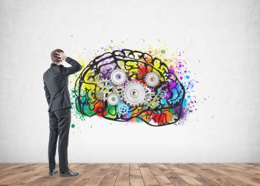 Karışık işadamı, dikiz, cog beyin