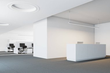 Beyaz modern ofis köşe, Resepsiyon