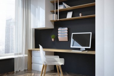 Siyah ev ofis işyeri köşe