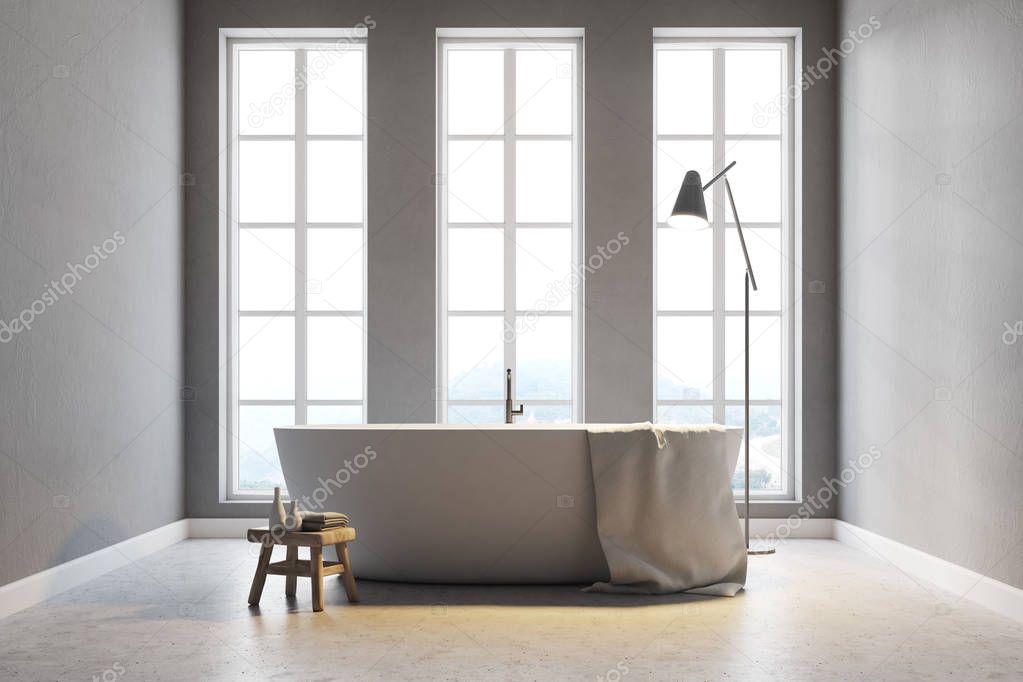 Minimalistic gray bathroom