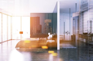 Lüks yatak odası ve banyo tonda iç