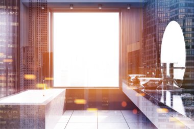 Tonda Modern koyu ahşap banyo fikir