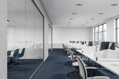 Siyah zemin açık alan ofis iç