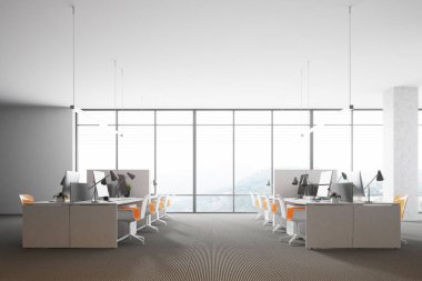 Panoramik açık alan ofis, yan görünüm