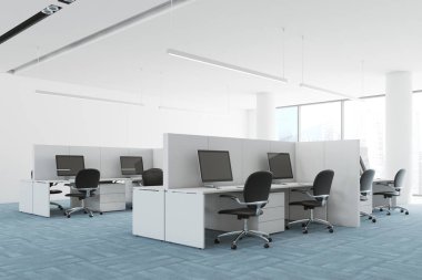 Mavi zemin açık alan office köşe