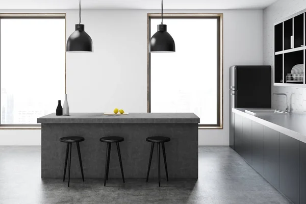 Bir çizgiyle modern mutfak — Stok fotoğraf