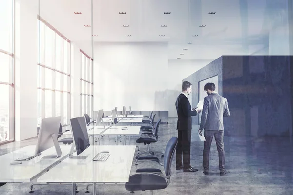 Concrete floor open space office interior toned — Stock Photo, Image