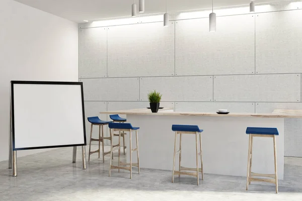 White modern bar interior, mock up