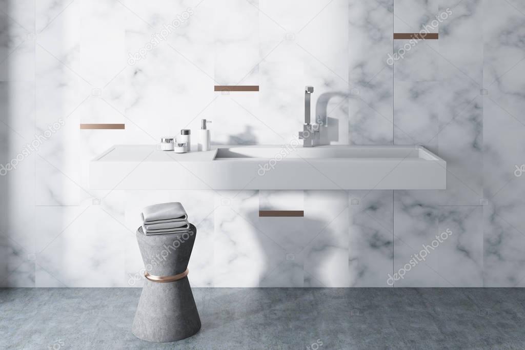 Lavabo de baño de mármol, blanco — Foto de stock © denisismagilov