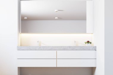 Beyaz çift lavabo yakın çekim