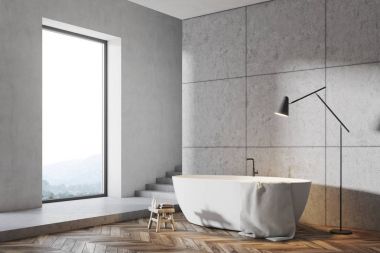 Banyo iç gri, küvet yan beyaz