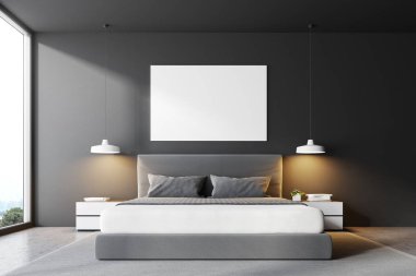 Gri yatak yatak Önden Görünüm, poster