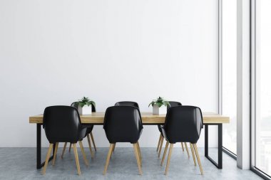 Beyaz ofis yemek odası iç