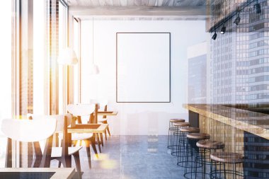 Beyaz iç bar, poster tonda