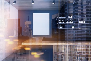 Siyah iç bar, poster tonda