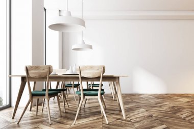 Beyaz kahve dükkanı iç yakın çekim