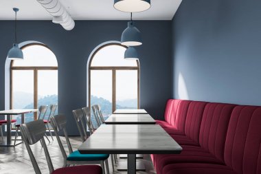 Gri kafe iç yakın çekim