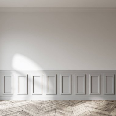 Boş beyaz ve gri odası iç