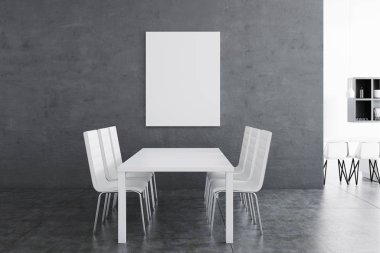 Gri yemek odası iç, poster