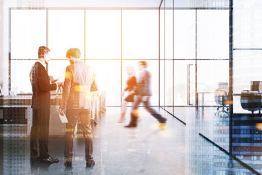 Modern açık alan ofis iç insanlar tonda