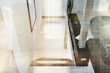 Çift yatak odası iç, merdiven üst tonda görmek