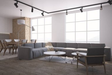 oturma odası ve mutfak