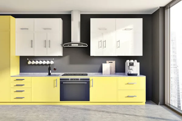 黄色、灰色のキッチン カウンター — ストック写真