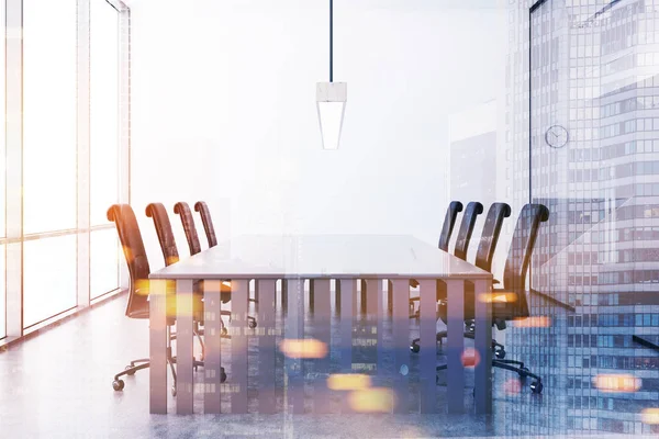White meeting room interior toned — Stock Photo, Image