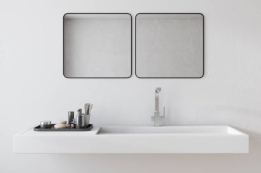 Beyaz banyo lavabo iç