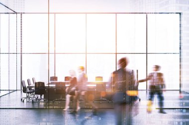 Modern ofis lobi ve toplantı salonu tonda bulanıklığı