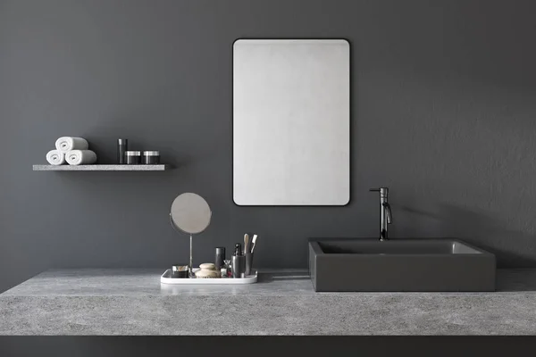Чорна квадратна раковина для ванної кімнати — стокове фото